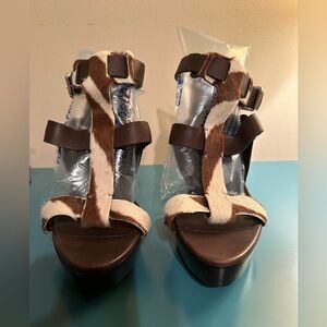 - Ralph Lauren Purple Label Collection. Calf Hair heels. Size 9.5 B. 8-9.5…